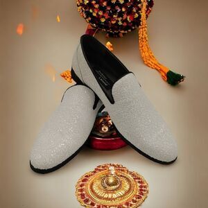 MEN'S FREDERICO LEONE WHITE SPARKLE TUXEDO SHOE. FS360.